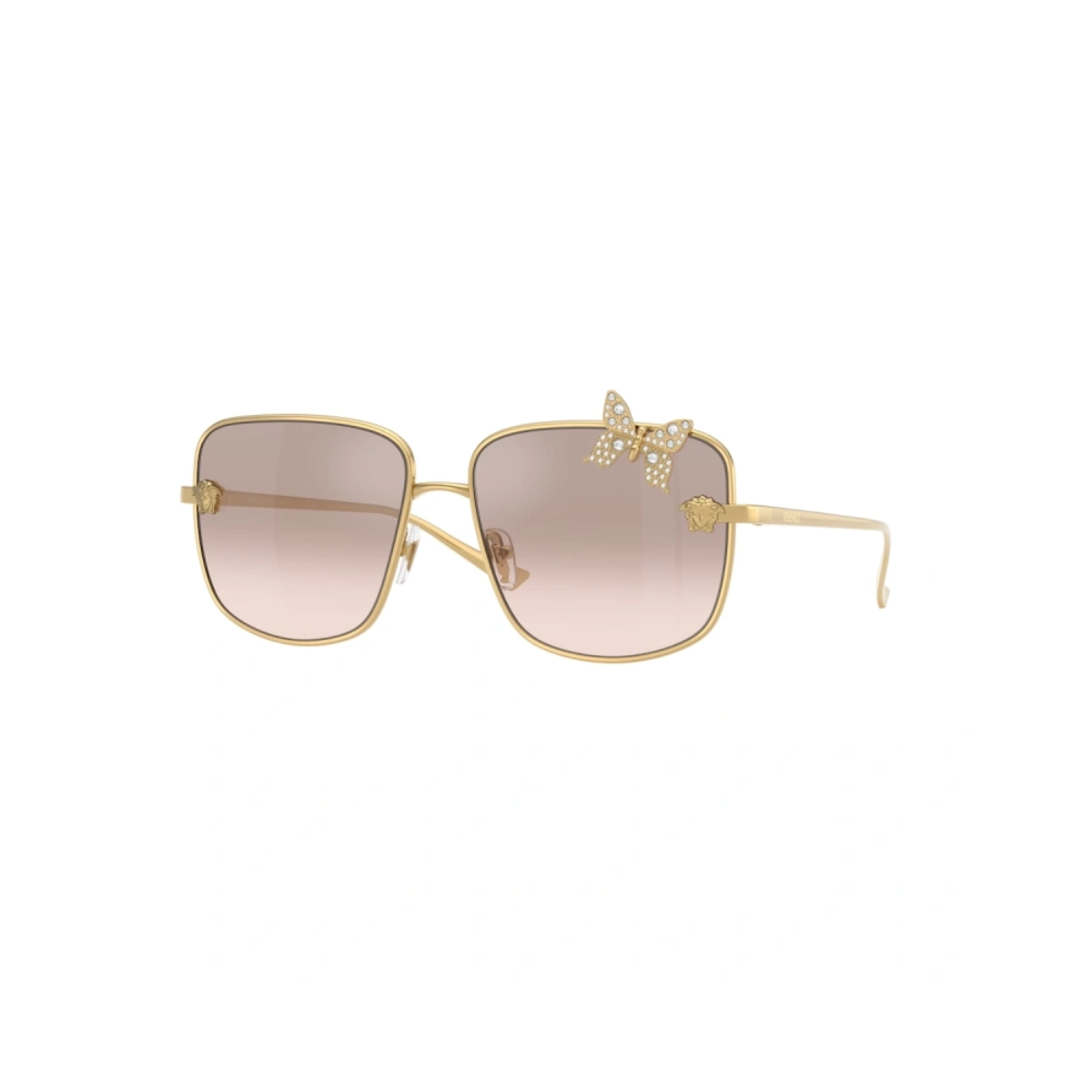 Óculos de Sol Versace 0VE2282 10028Z59 Metal Dourado com lentes na cor Marrom Espelhado Degradê