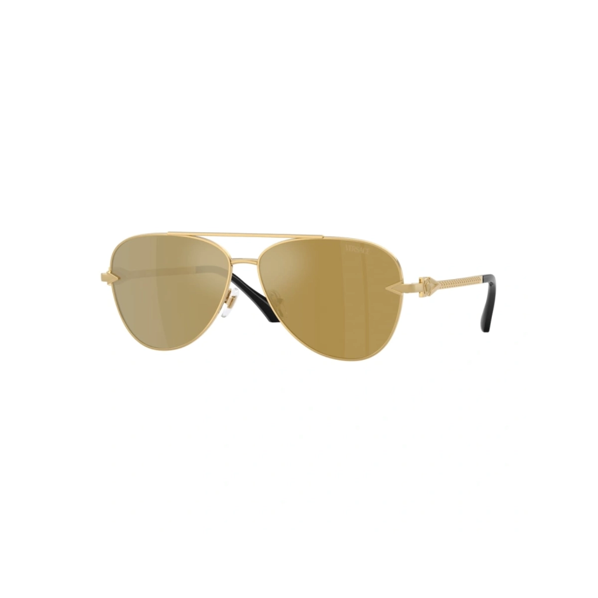 Óculos de Sol Versace 0VE2283 10027I61 Metal Dourado com lentes na cor Amarelo Degradê