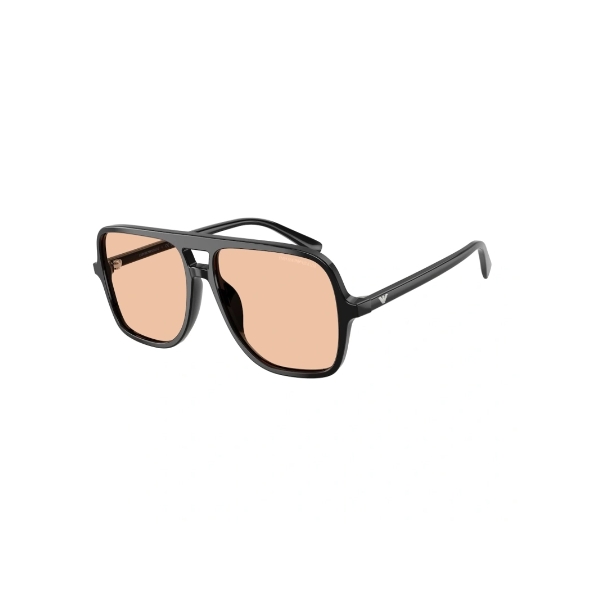 Óculos de Sol Emporio Armani 0EA4252U 50179357 Acetato Preto com lentes na cor Laranja