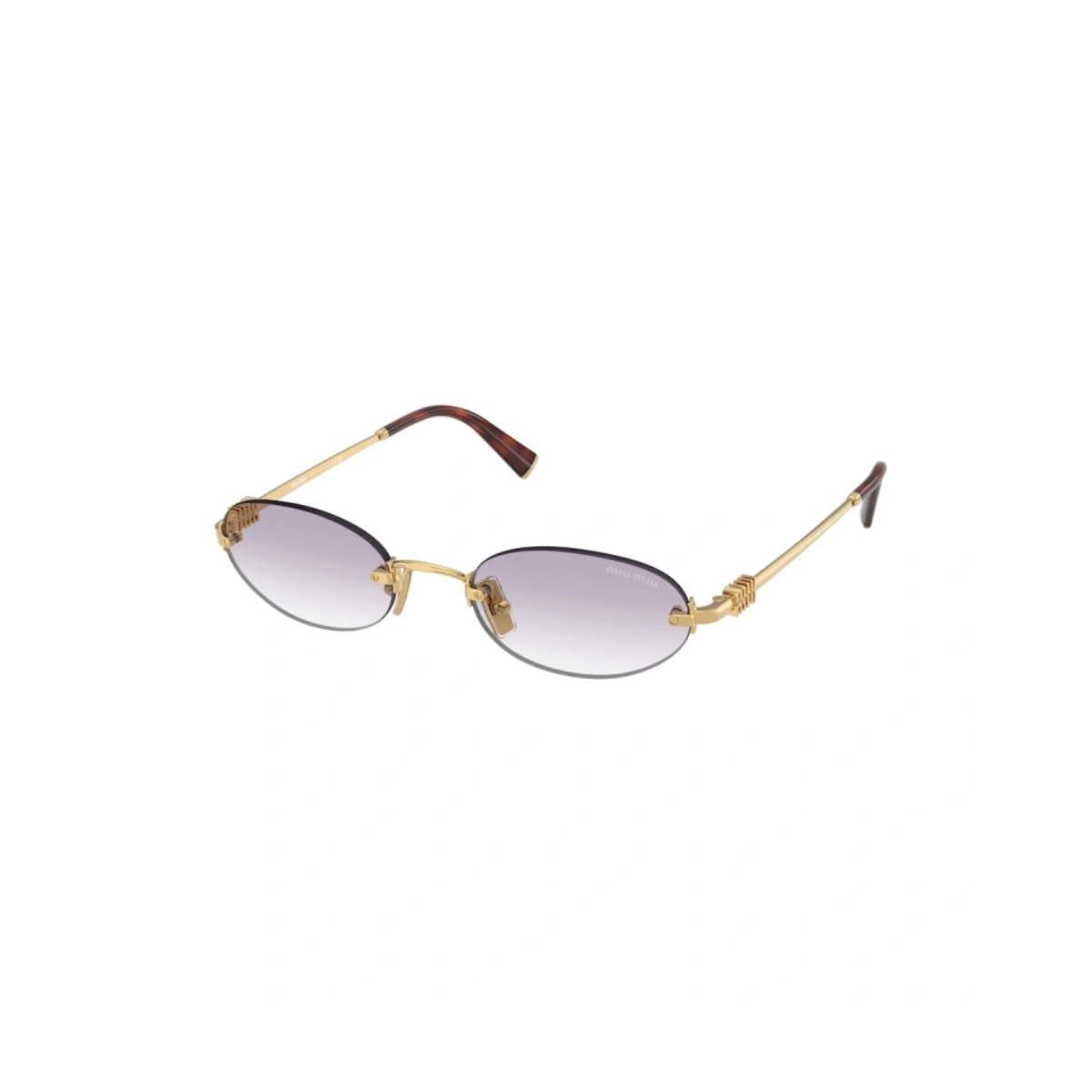 Óculos de Sol Miu Miu 0MU A54S 5AK04O51 Metal Dourado com lentes na cor Cinza Escuro