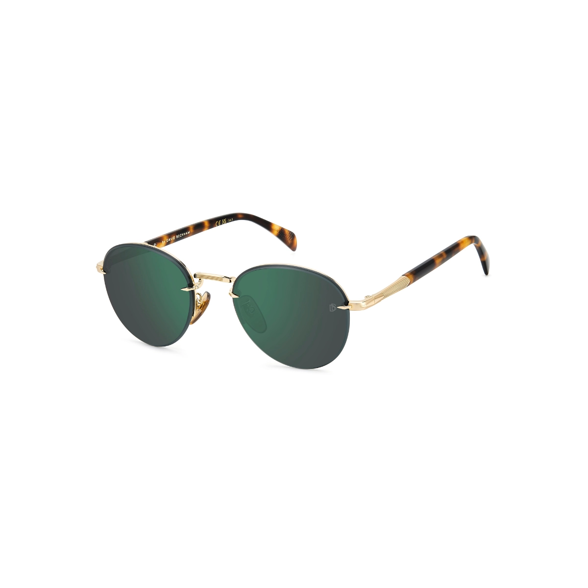 Óculos de Sol David Beckham DB 1173/S 06J 51MT S Metal Dourado com lentes na cor Verde Espelhado