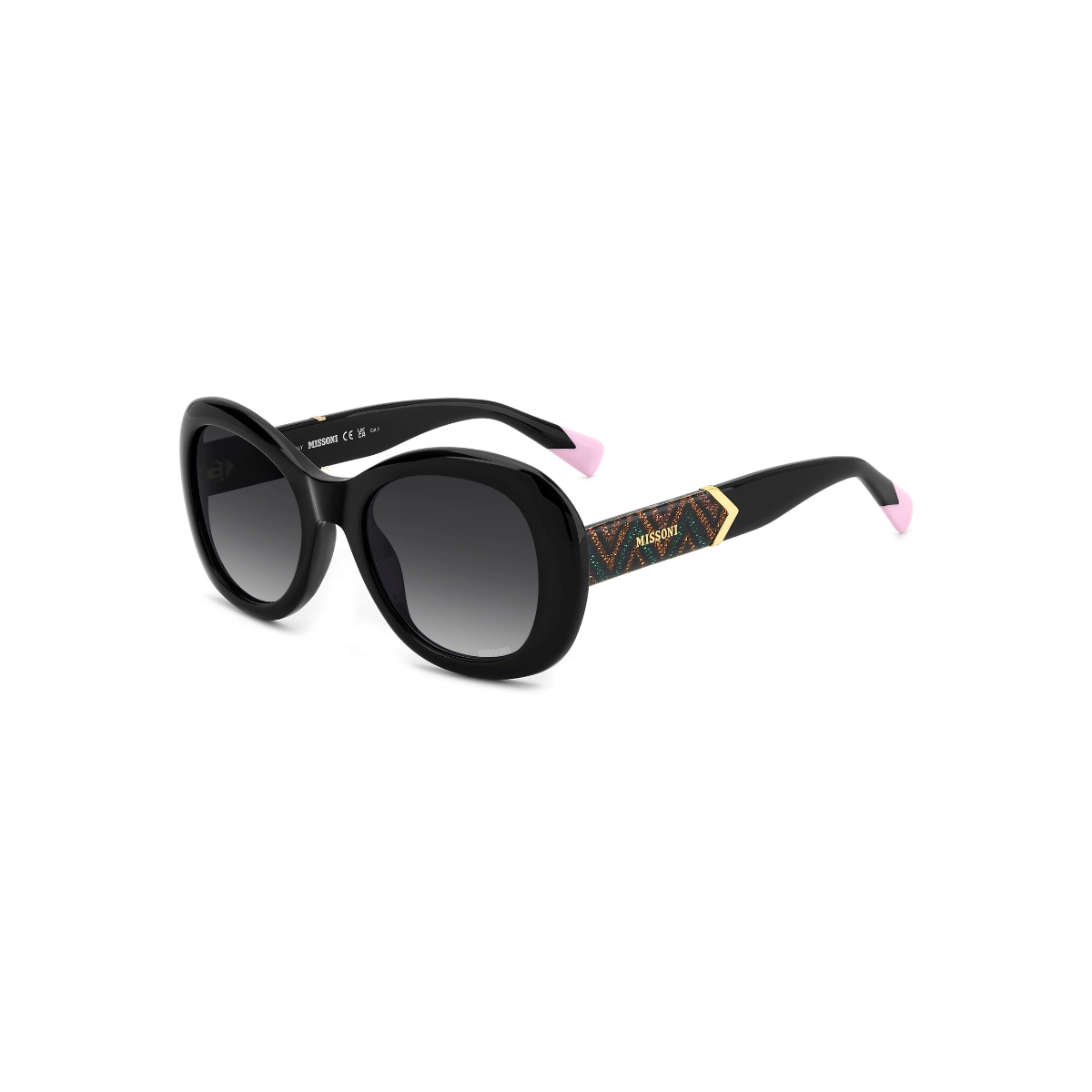 Óculos de Sol Missoni MIS 0215/G/S 807 539O S Acetato Preto com lentes na cor Cinza Escuro Degradê
