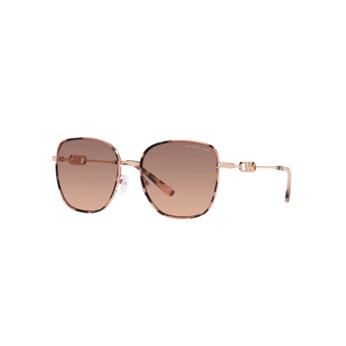 Óculos de Sol Michael Kors 0MK1129J 11081356 Metal Rose com lentes na cor Marrom e Rosa