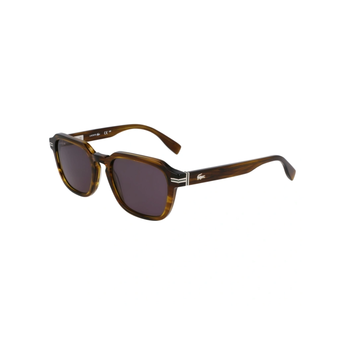 Óculos de Sol Lacoste L6046S 275 52 Acetato Marrom Mesclado com lentes na cor Fumê