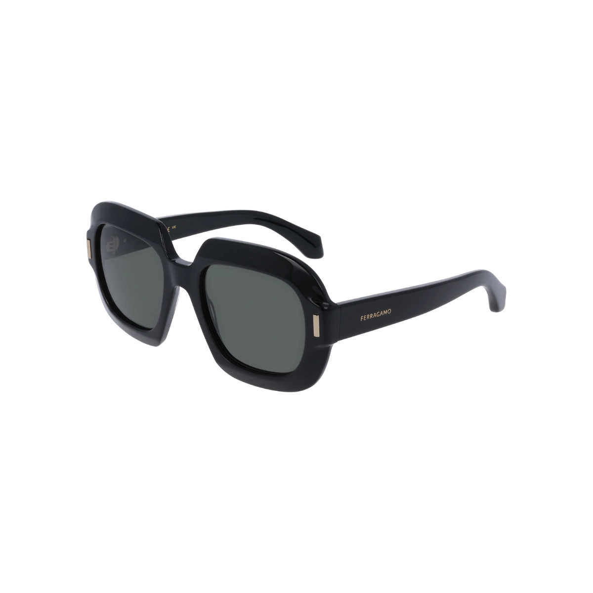 Óculos de Sol Salvatore Ferragamo SF2068SE 001 54 Acetato Preto com lentes na cor Cinza