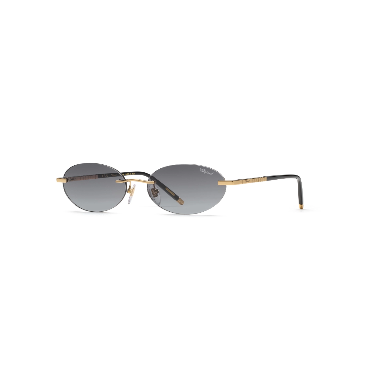 Óculos de Sol Chopard Ice Cube SCHL87M 560300 Titânio Dourado com lentes na cor Cinza Degradê