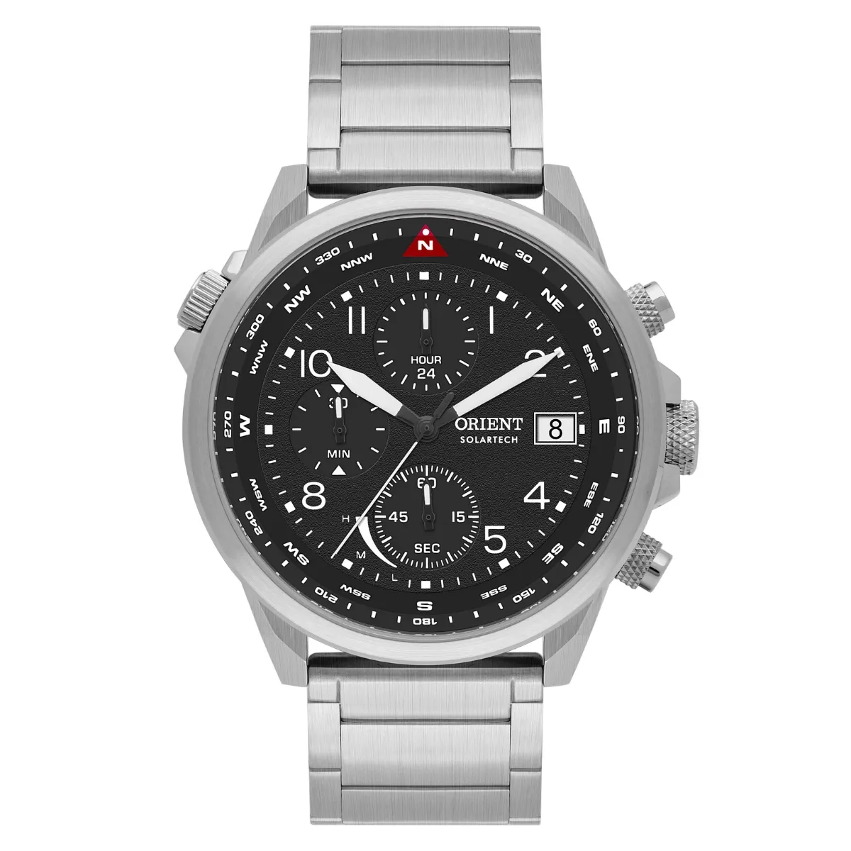 Relógio Orient Solartech Elite Land Cronógrafo Masculino - MBSSC287 P2SX Preto