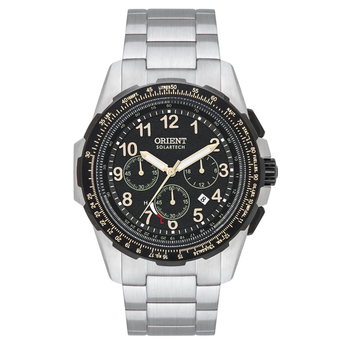 Relógio Orient Solartech Elite Air Cronógrafo - MBSSC289 P2SX Preto