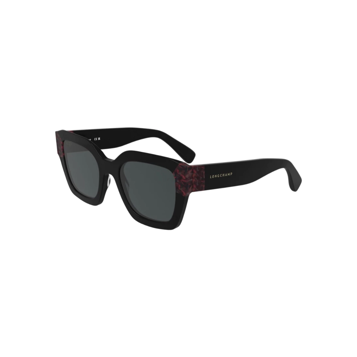 Óculos de Sol Longchamp LO771S 013 50 Acetato Preto com lentes na cor Cinza