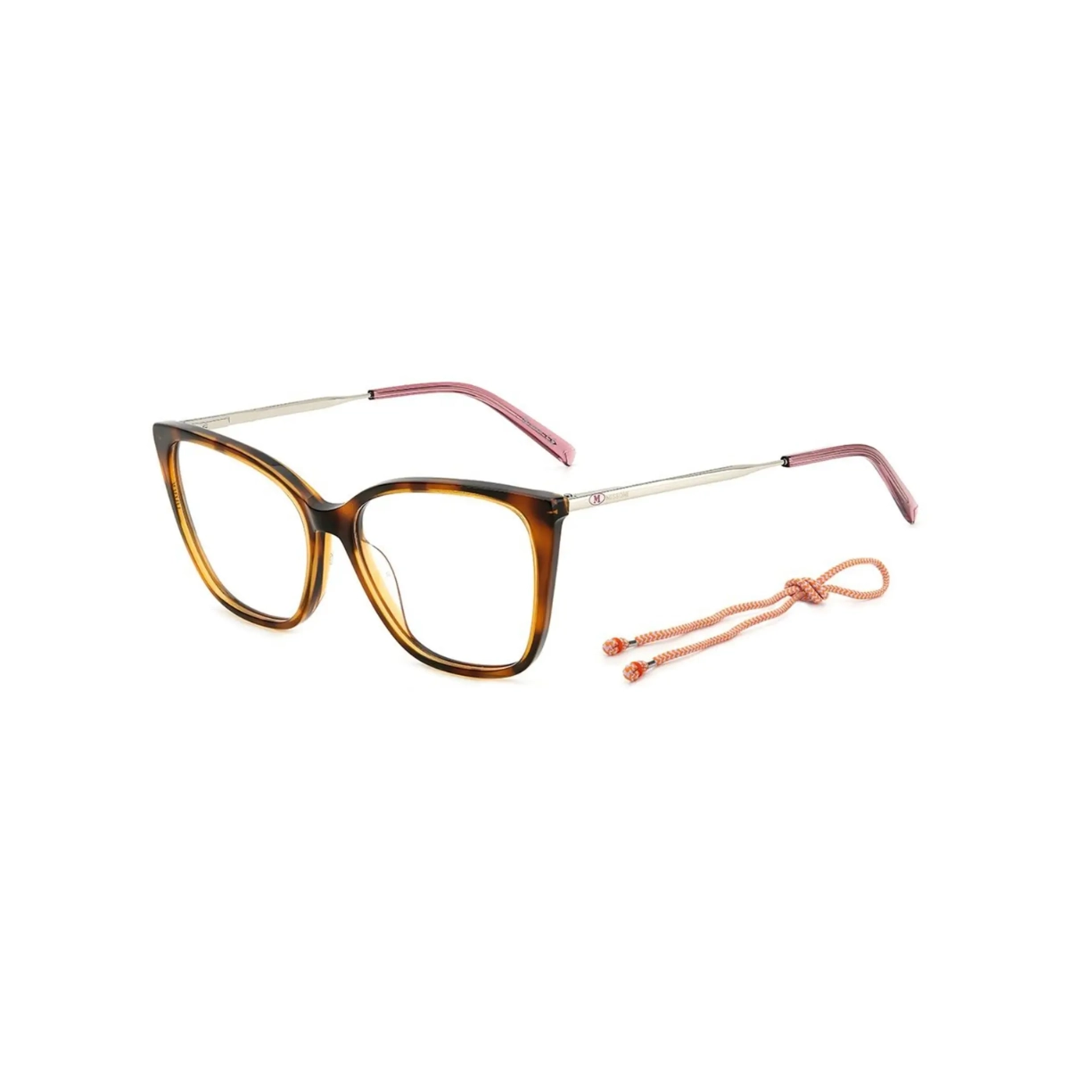 Óculos de Grau M Missoni MMI 0123 05L 5415 R Acetato Marrom Mesclado
