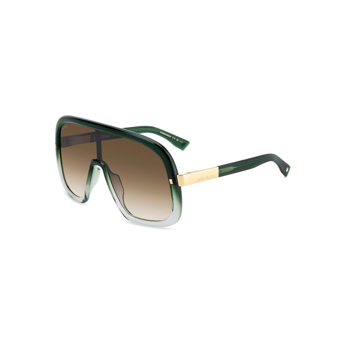 Óculos de Sol Dsquared2 D2 0119/S 1ED 99HA Acetato Verde com lentes na cor Marrom Degradê