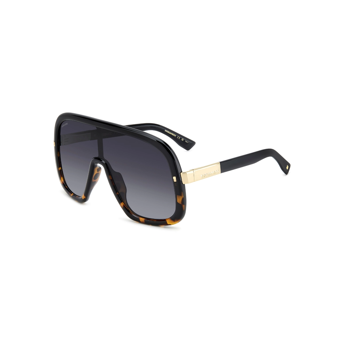 Óculos de Sol Dsquared2 D2 0119/S WR7 999O Acetato Preto Mesclado com lentes na cor Cinza Degradê