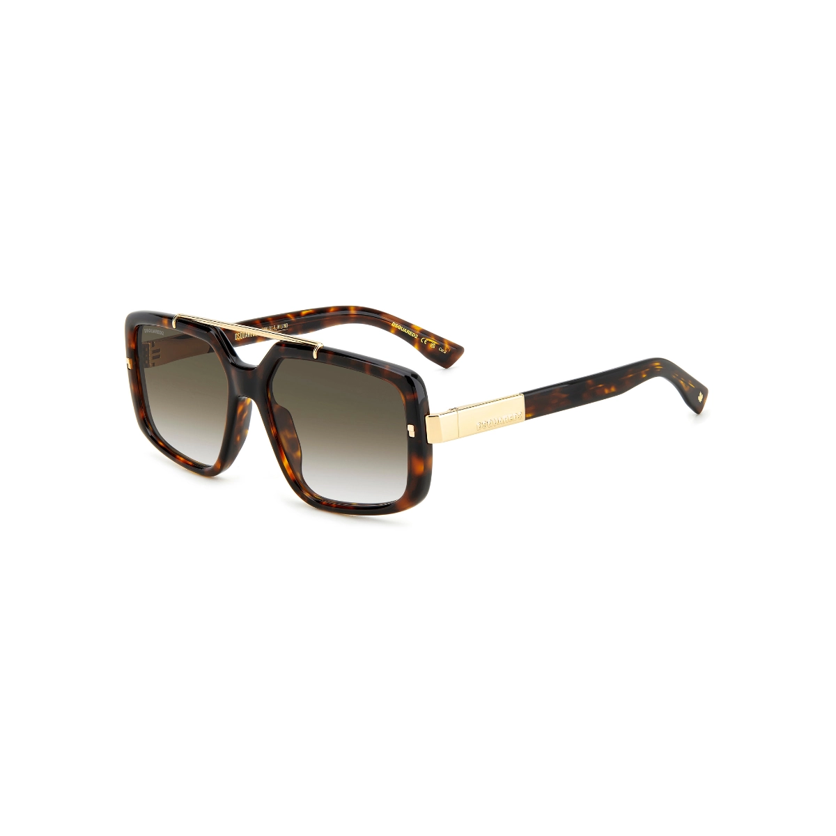 Óculos de Sol Dsquared2 D2 0120/S 086 579K Acetato Marrom Mesclado com lentes na cor Verde Degradê