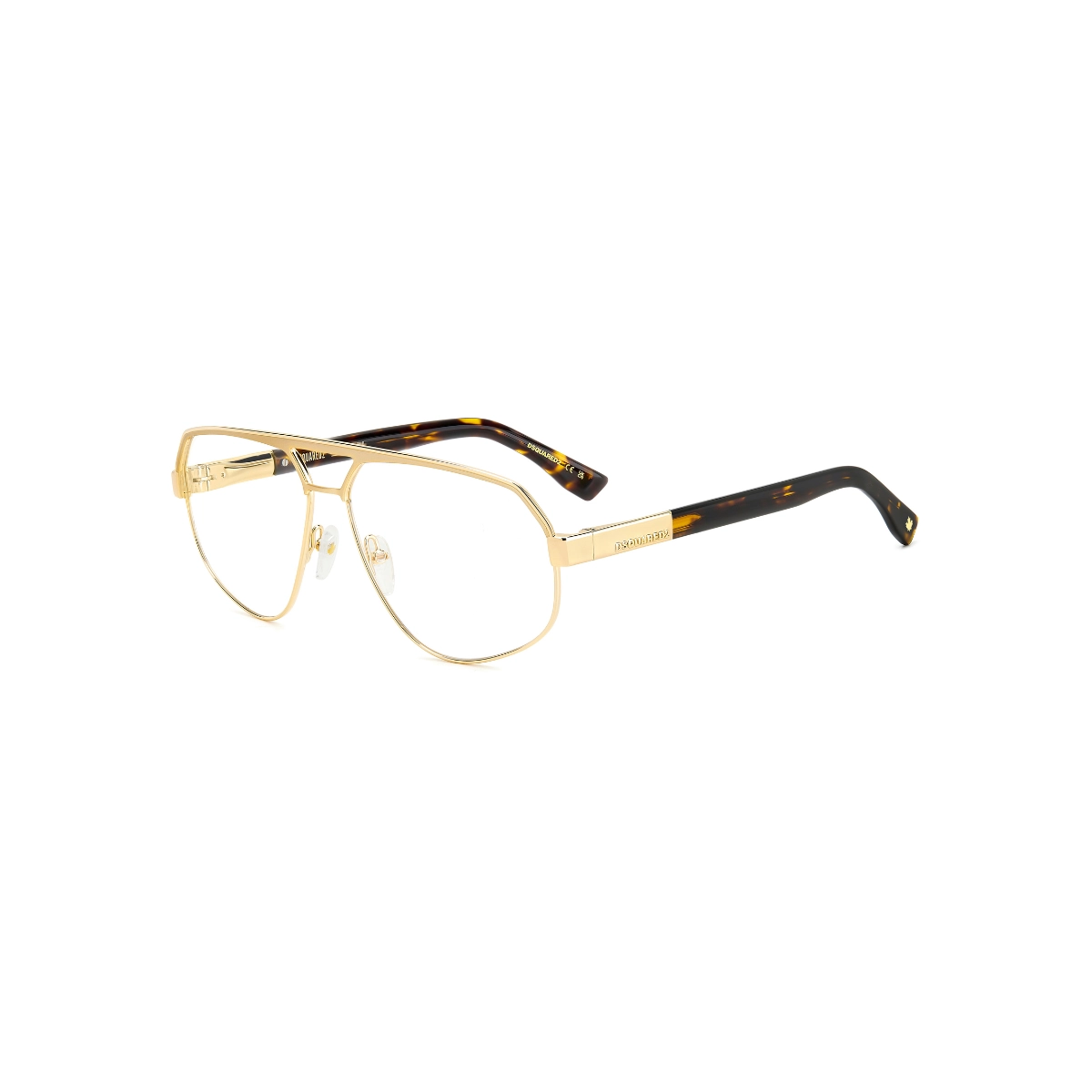 Óculos de Grau Dsquared 2 D2 0121 J5G 6014 Metal Dourado e Marrom Mesclado