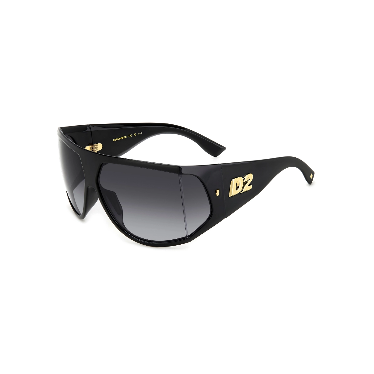 Óculos de Sol Dsquared2 D2 0124/S 2M2 759O Acetato Preto com lentes na cor Cinza Degradê