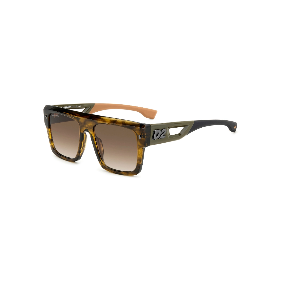 Óculos de Sol Dsquared2 D2 0127/S 6AK 56HA Acetato Marrom Mesclado com lentes na cor Marrom Degradê
