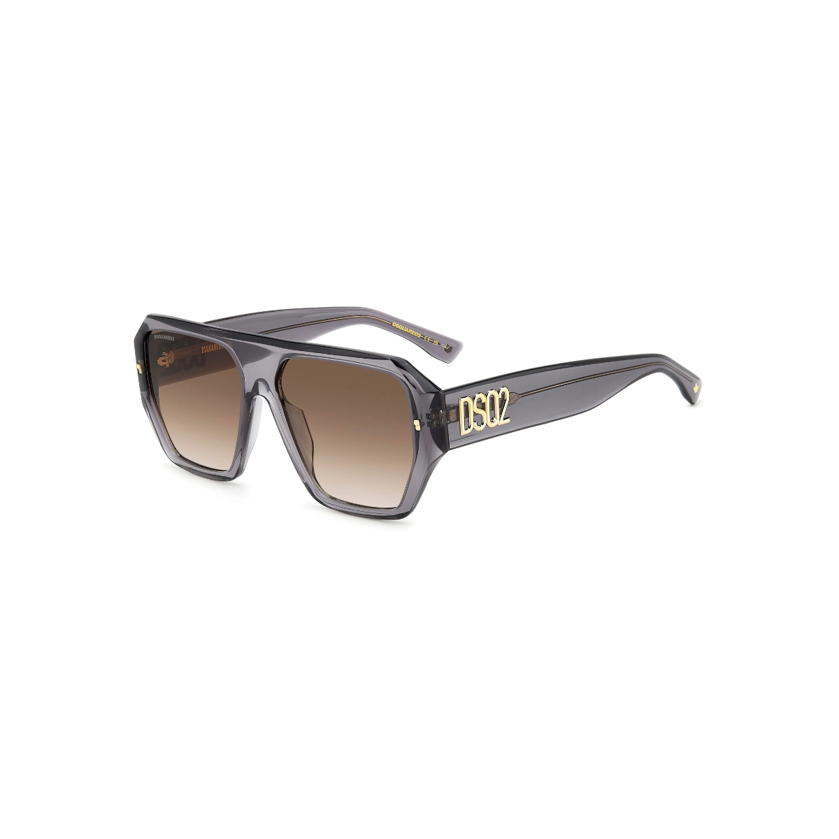 Óculos de Sol Dsquared2 D2 0128/S KB7 58HA Acetato Cinza Transparente com lentes na cor Marrom Degradê