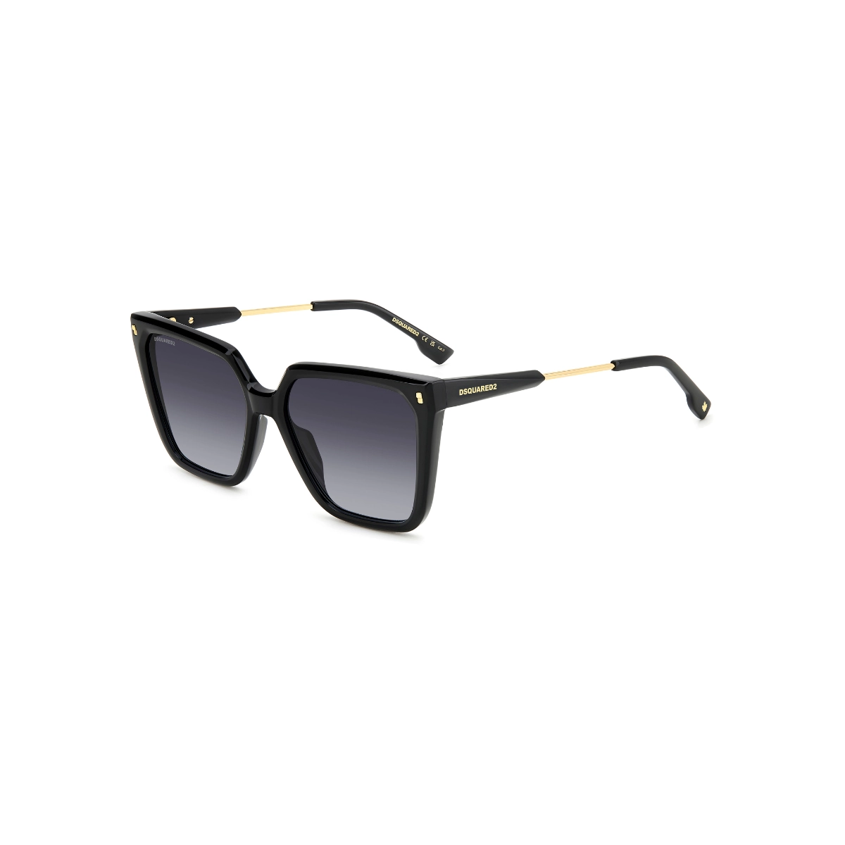 Óculos de Sol Dsquared2 D2 0135/S 807 579O Acetato Preto com lentes na cor Cinza Degradê