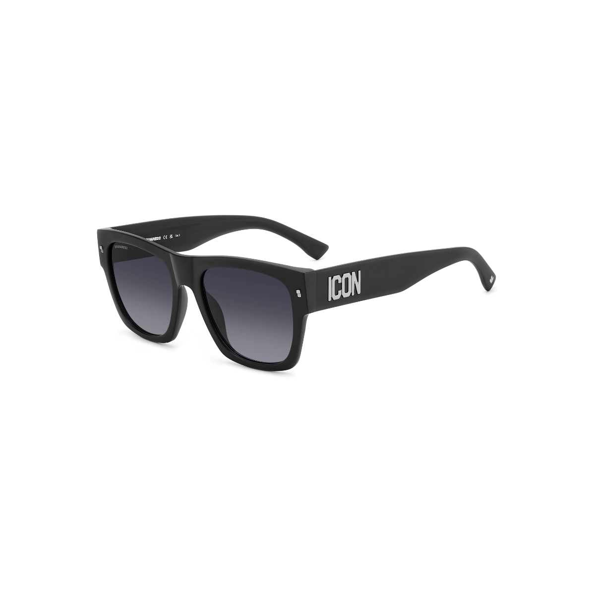 Óculos de Sol Dsquared2 ICON 0004/S P5I 559O Acetato Preto com lentes na cor Cinza Degradê