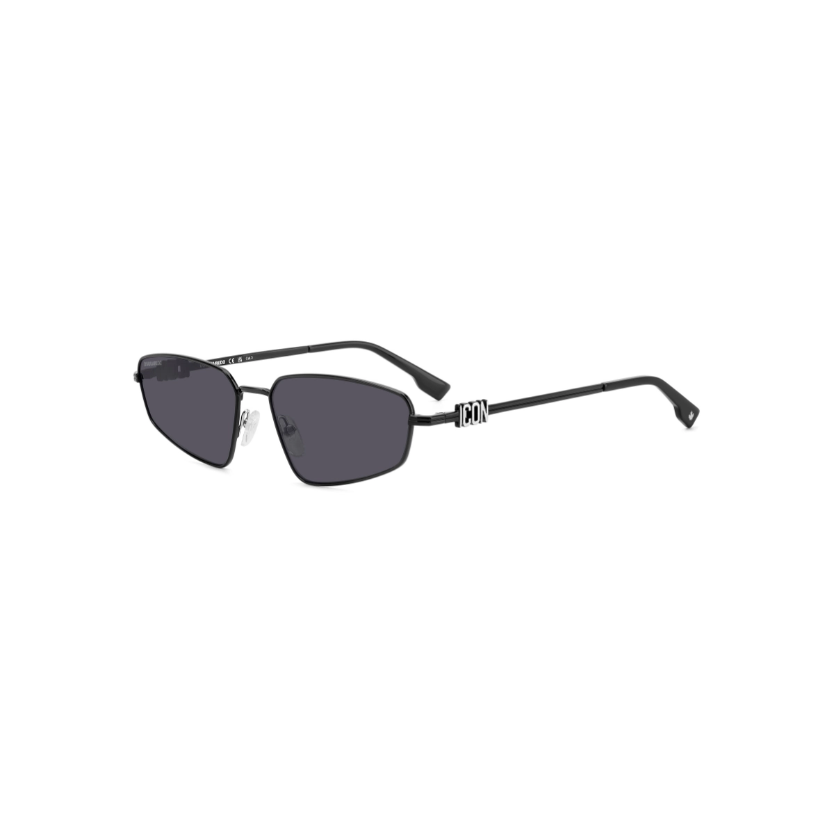Óculos de Sol Dsquared2 ICON 0015/S 807 60IR Metal Preto com lentes na cor Cinza