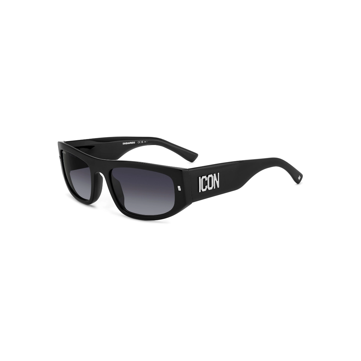 Óculos de Sol Dsquared2 ICON 0016/S 807579O Acetato Preto com lentes na cor Cinza Degradê