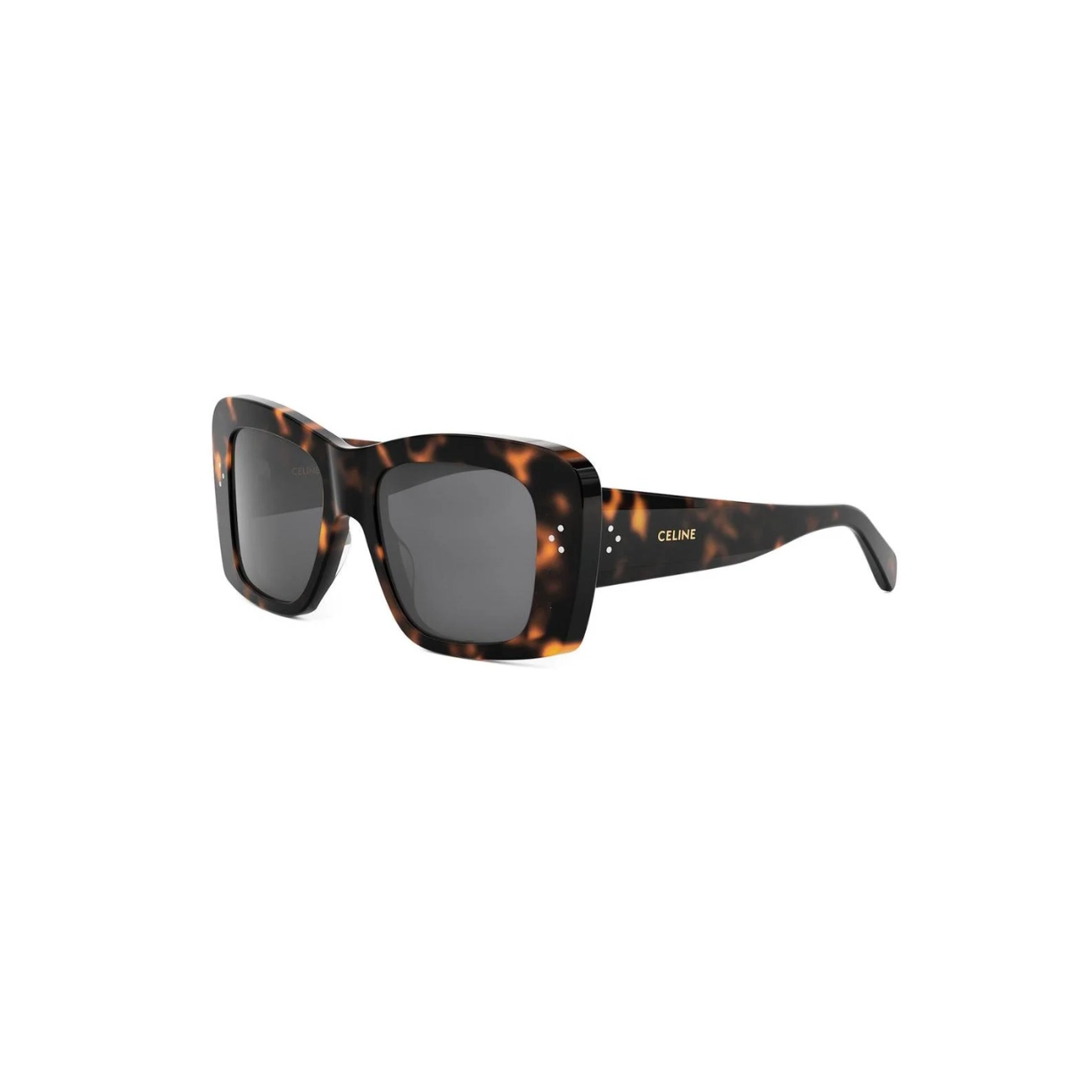 Óculos de Sol Celine CL40321I_5352A Acetato Marrom Mesclado com lentes na cor Fumê