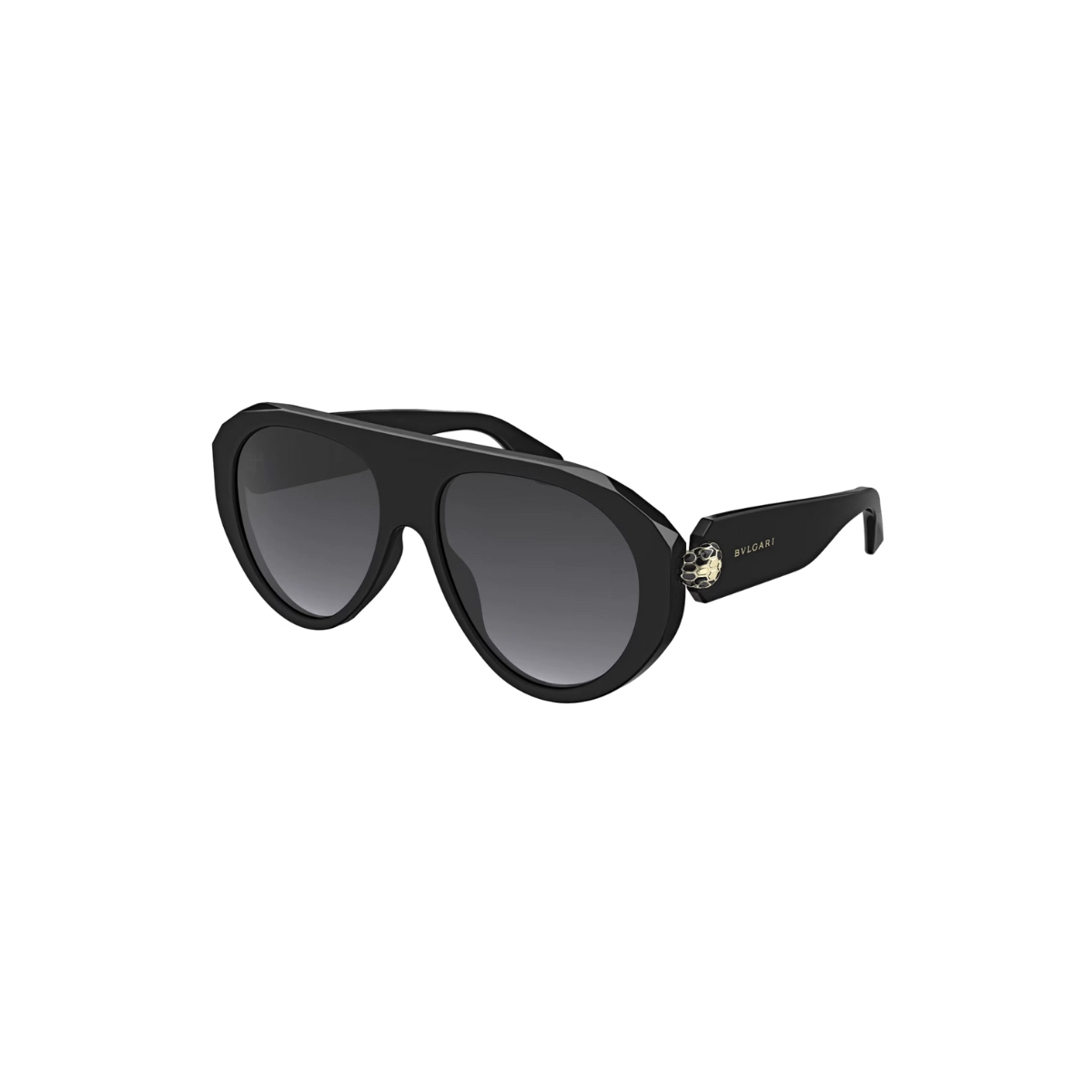 Óculos de Sol Bvlgari BV40060I_5601B Acetato Preto com lentes na cor Cinza Degradê