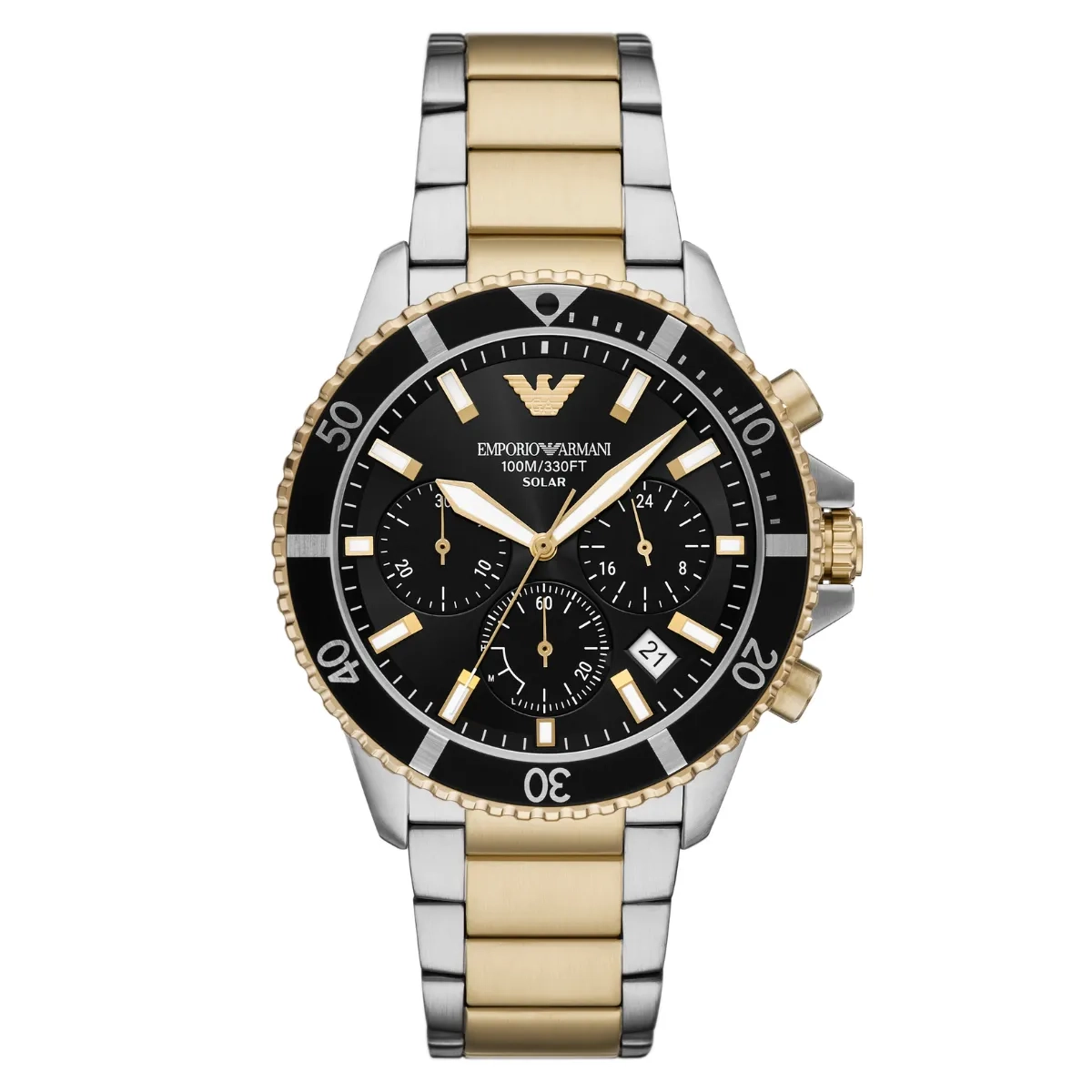 Relógio Emporio Armani Solar Cronógrafo - AR11680B1 P1SK Dois Tons