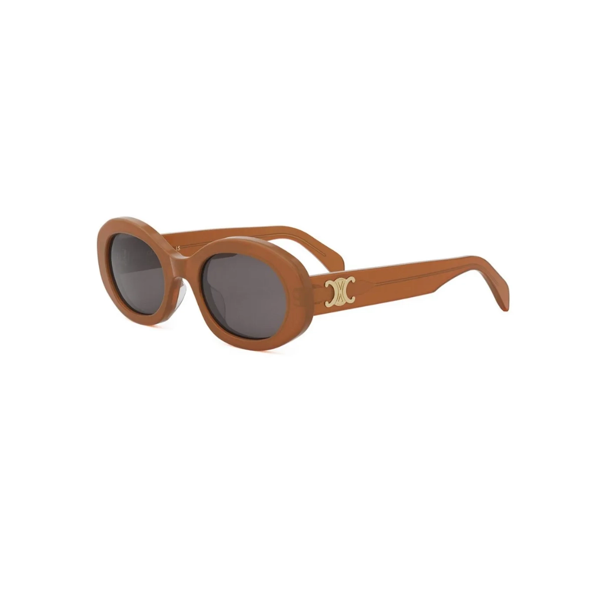 Óculos de Sol Celine Triomphe CL40194U_5245A Acetato Marrom com lentes na cor Cinza