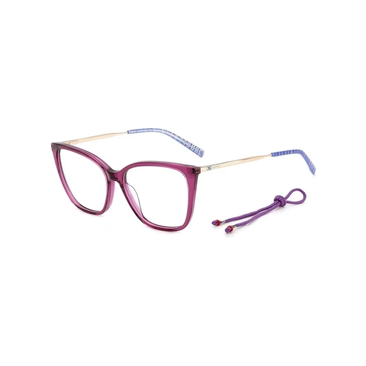 Óculos de Grau M Missoni MMI 0123 05L OT7 5415 R Acetato Violeta Transparente