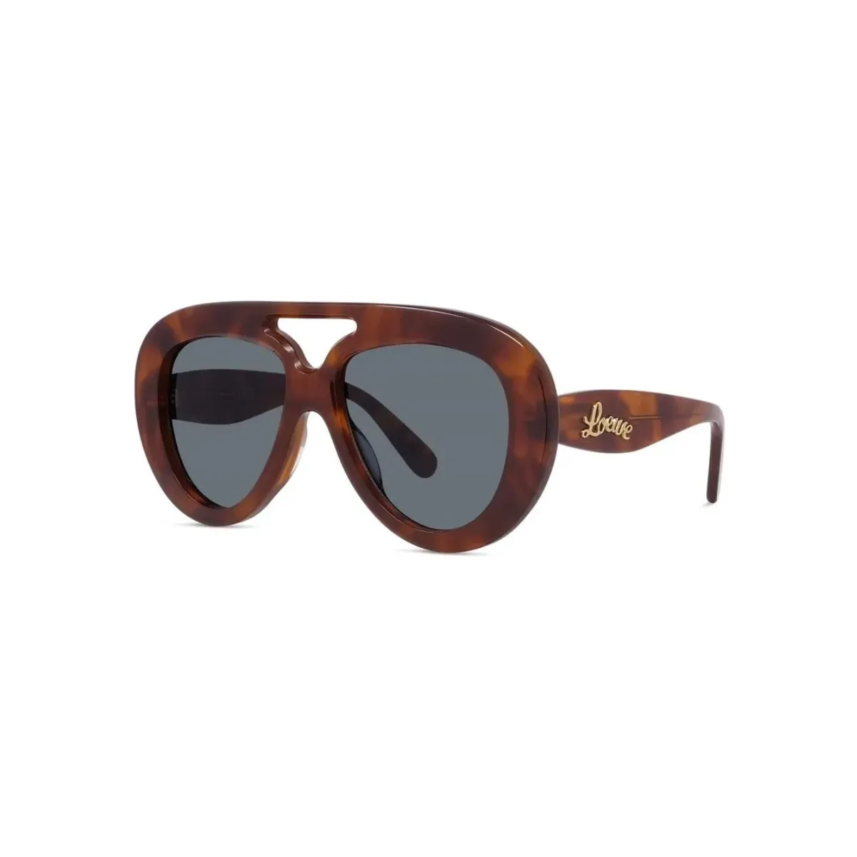 Óculos de Sol Loewe LW40144U_5553V Acetato Marrom Mesclado com lentes na cor Fumê