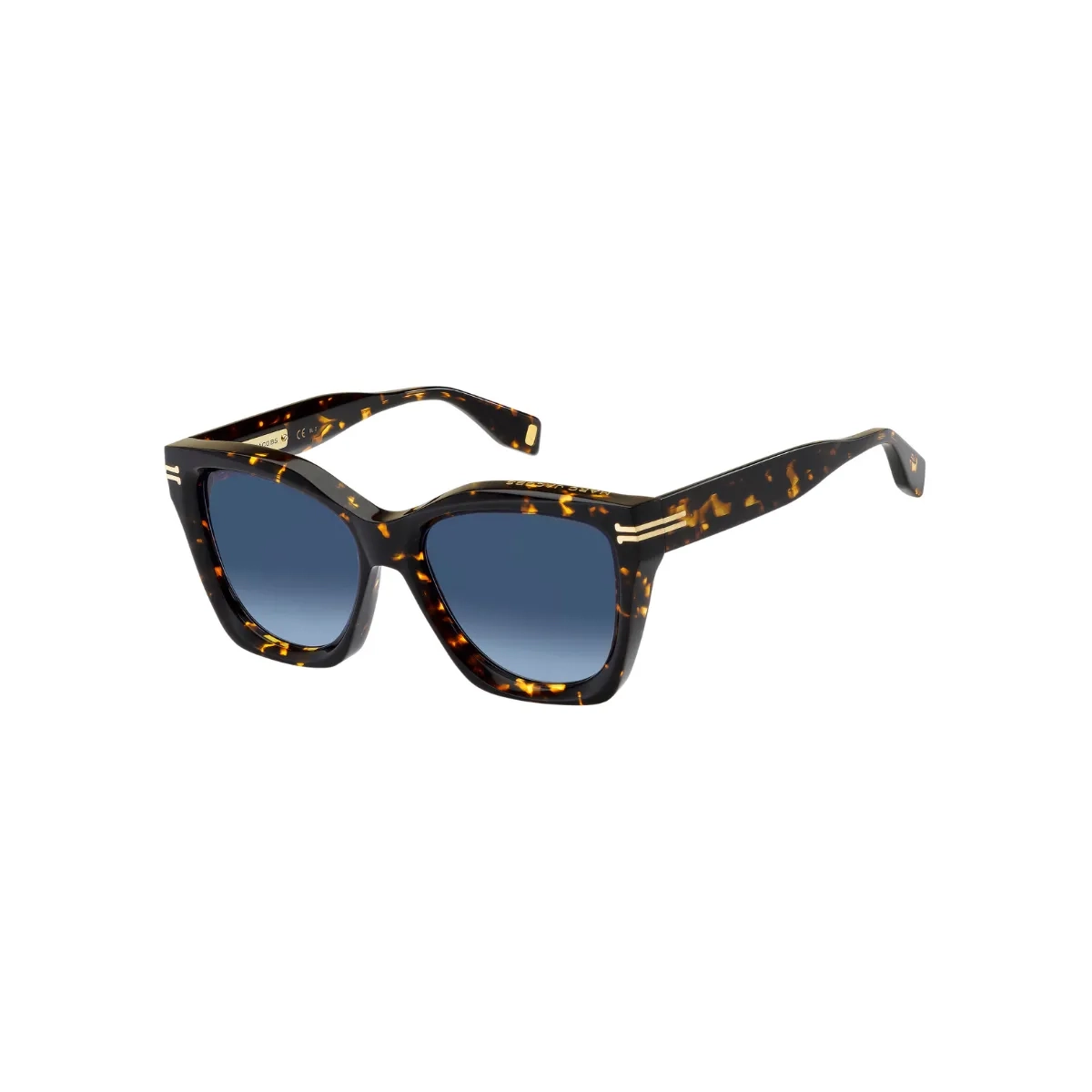 Óculos de Sol Marc Jacobs MJ 1000/S 086 54GB Acetato Marrom Mesclado com lentes na cor Azul Degradê