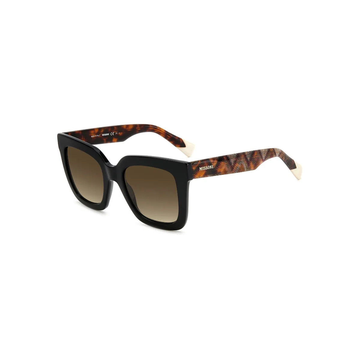 Óculos de Sol Missoni MIS 0126/S 807 52HA Acetato Preto e Marrom Mesclado com lentes na cor Marrom Degradê