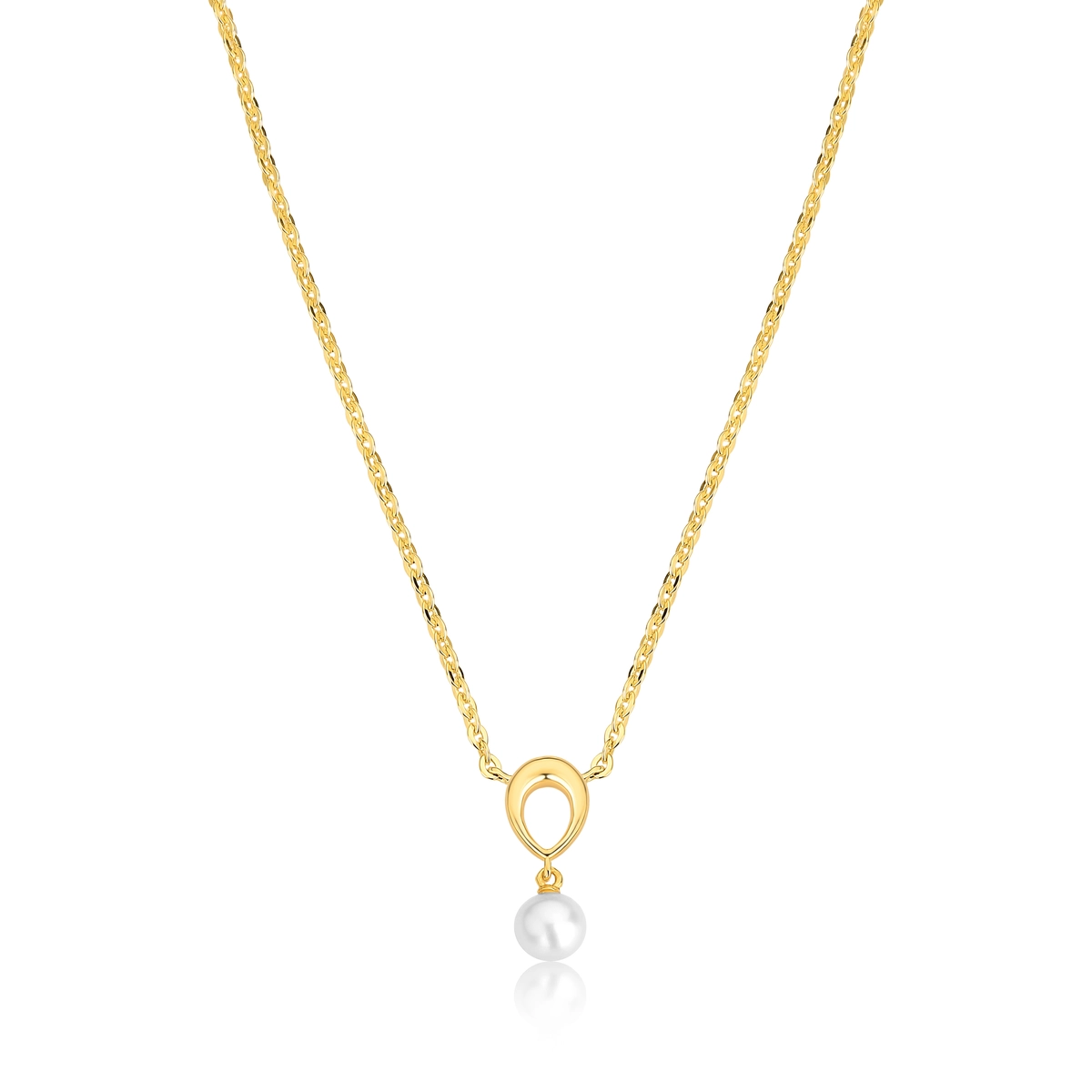 Gargantilha For me Organic prata 925 dourada pingente gota com Pérola