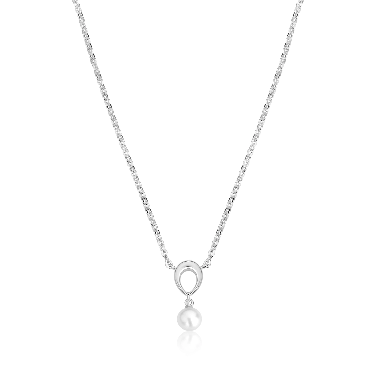 Gargantilha For me Organic prata 925 gota vazada com pingente Pérola