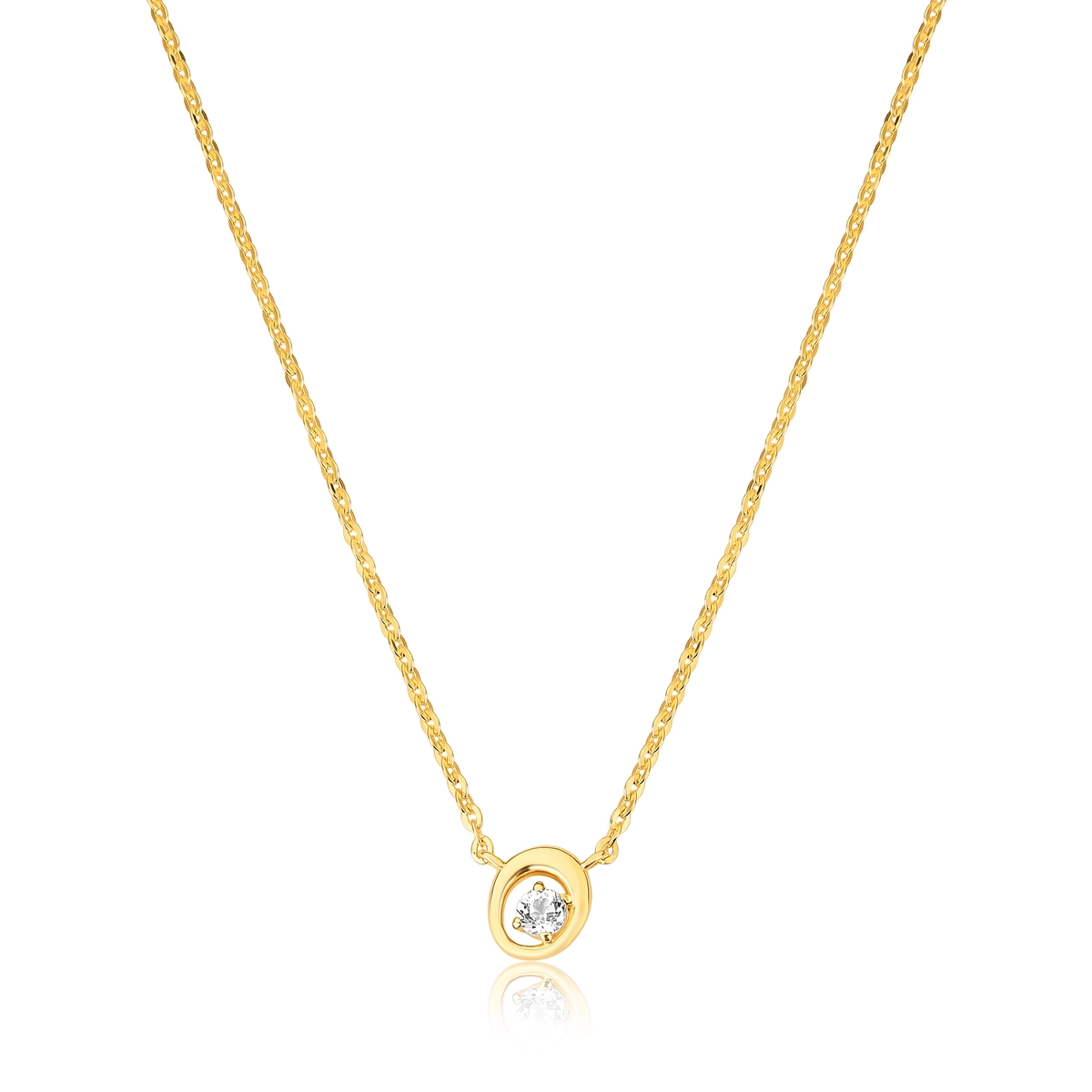 Gargantilha For me Organic prata 925 dourada círculo com pingente de Topázio