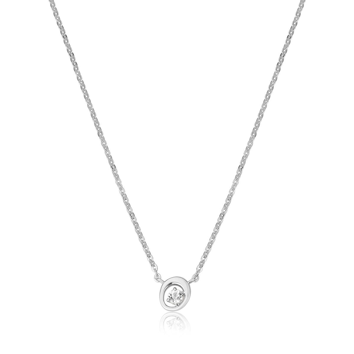 Gargantilha For me Organic prata 925 pingente círculo com gema de Topázio