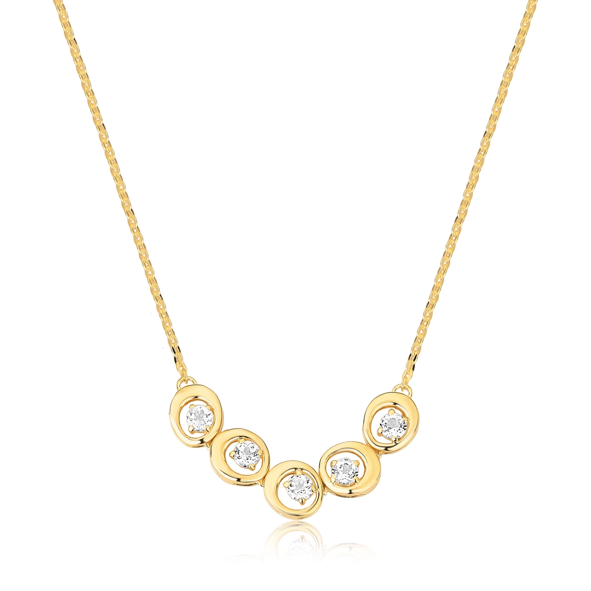 Gargantilha For me Organic prata 925 dourada 5 pingentes orgânicos com Topázios