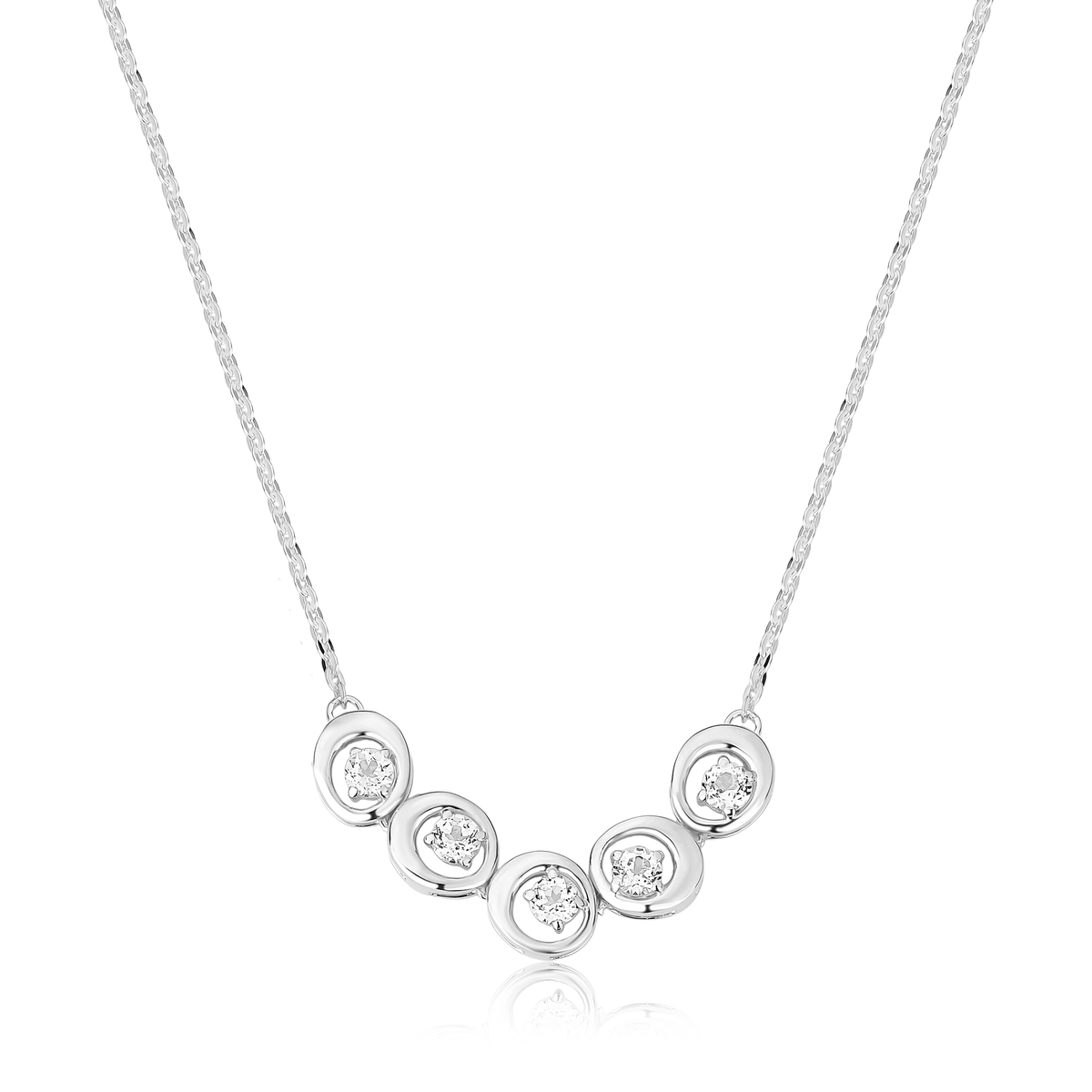 Gargantilha For me Organic prata 925 pingentes orgânicos com gemas de Topázios