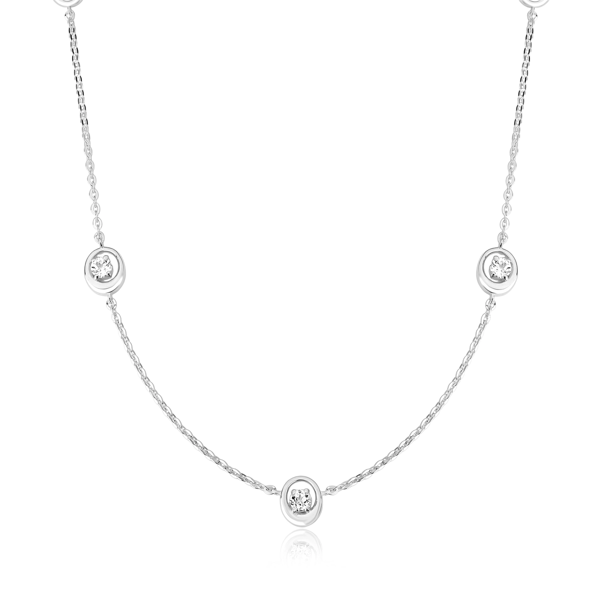 Gargantilha For me Organic prata 925 intercalada com pingente orgânicos e Topázios