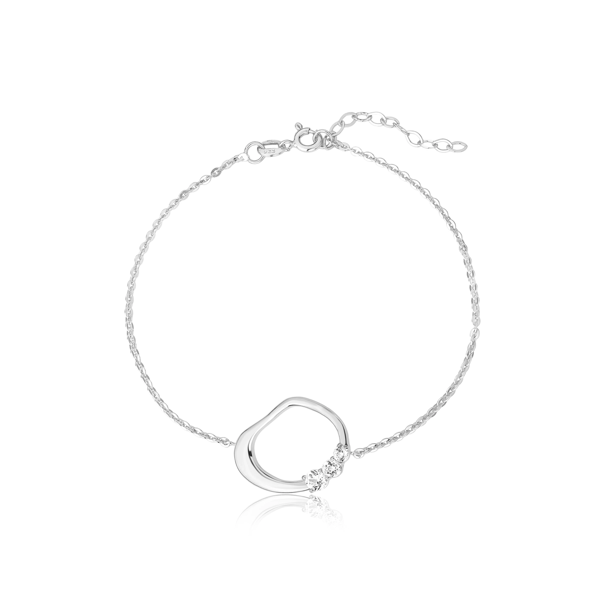 Pulseira For me Organic de elos prata 925 com pingente orgânico e gemas de Topázio