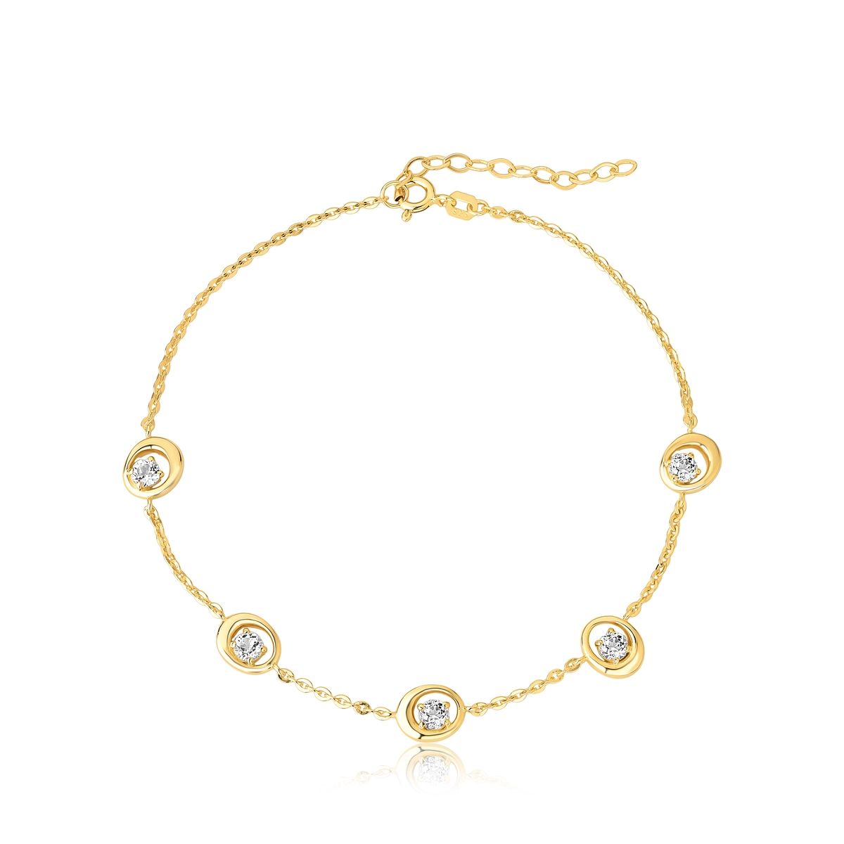 Pulseira For me Organic de elos prata 925 dourada e pingente orgânicos com Topázios