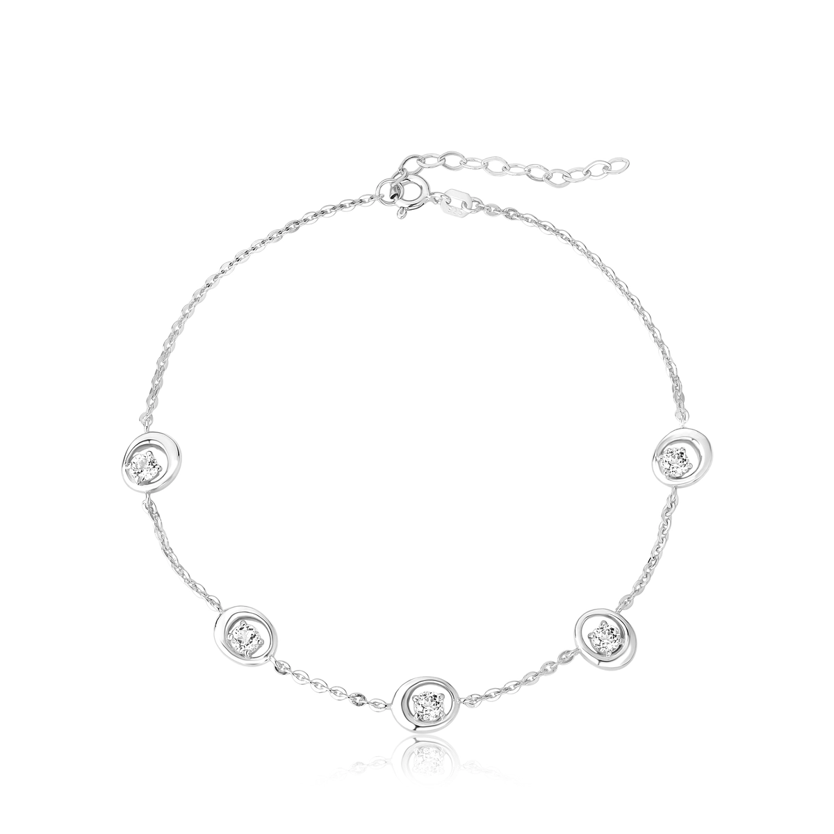 Pulseira For me Organic de elos prata 925 com pingentes orgânicos e Topázios