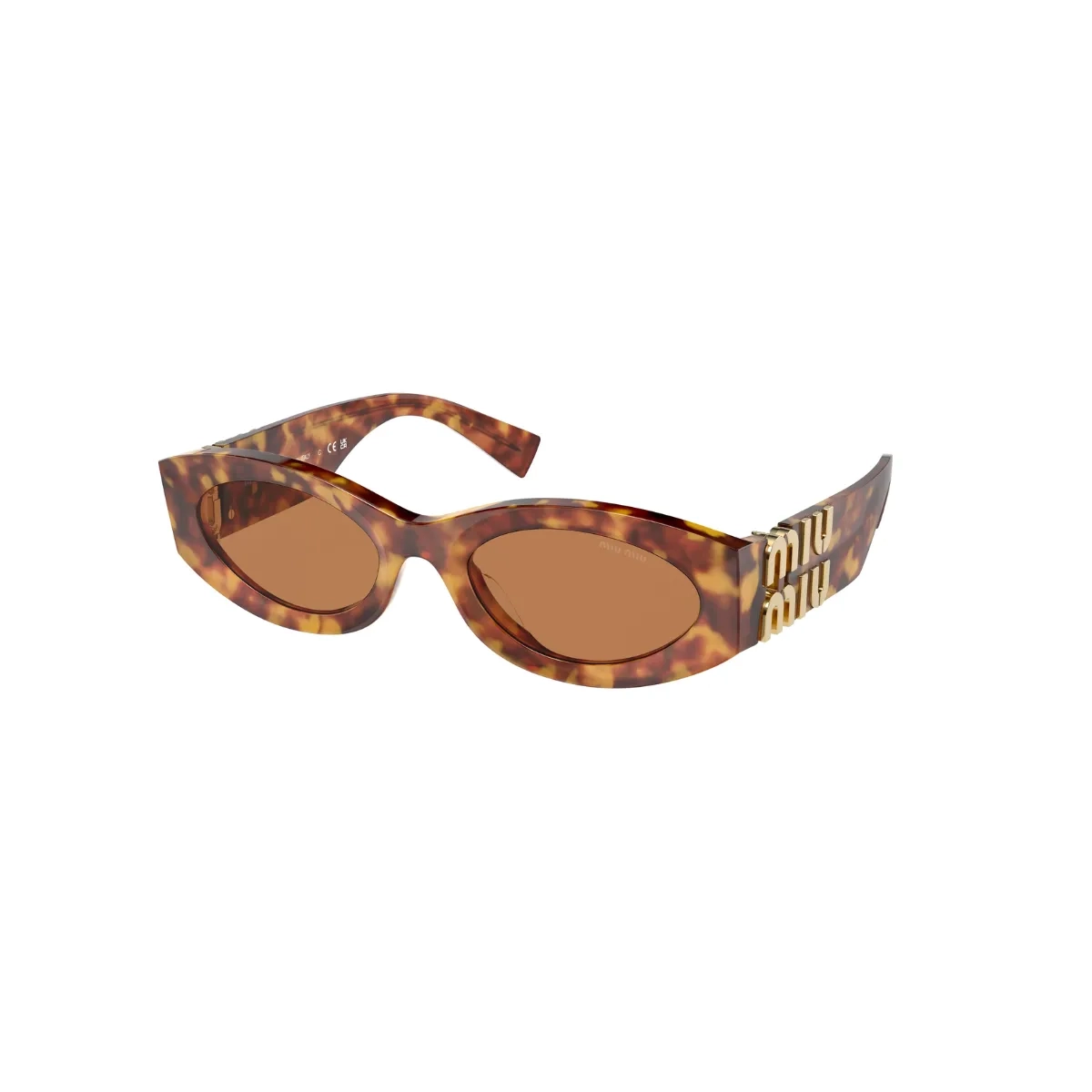 Óculos de Sol Miu Miu 0MU 11WS 4BW2Z154 Acetato Marrom Mesclado com lentes na cor Marrom