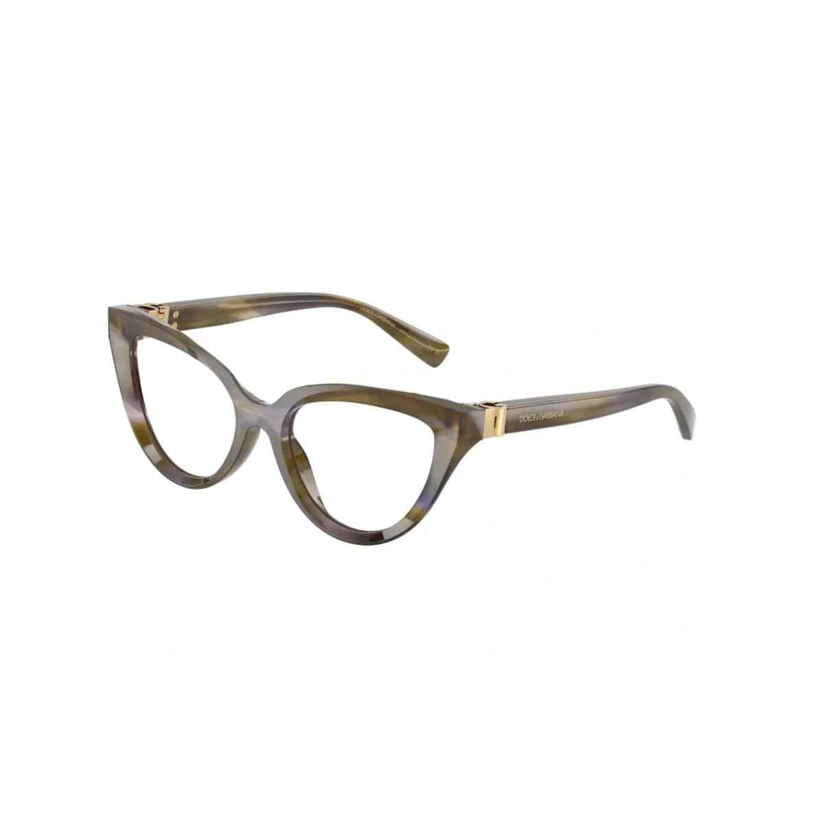 Óculos de Grau Dolce & Gabbana 0DG3414 3447 540 Acetato Verde Oliva Mesclado