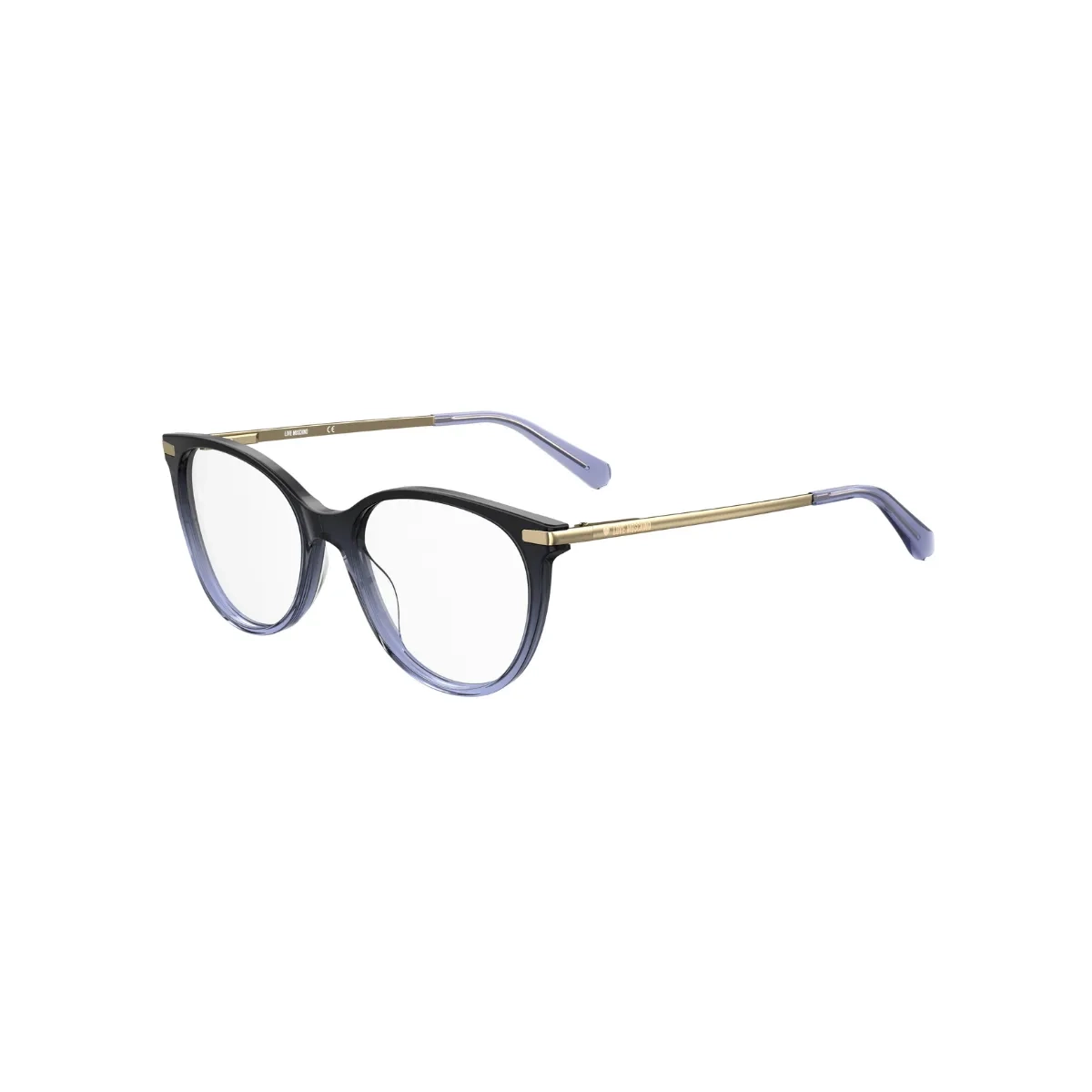 Óculos de Grau Love Moschino MOL570 1X2 5217 R Acetato Preto e Lilás