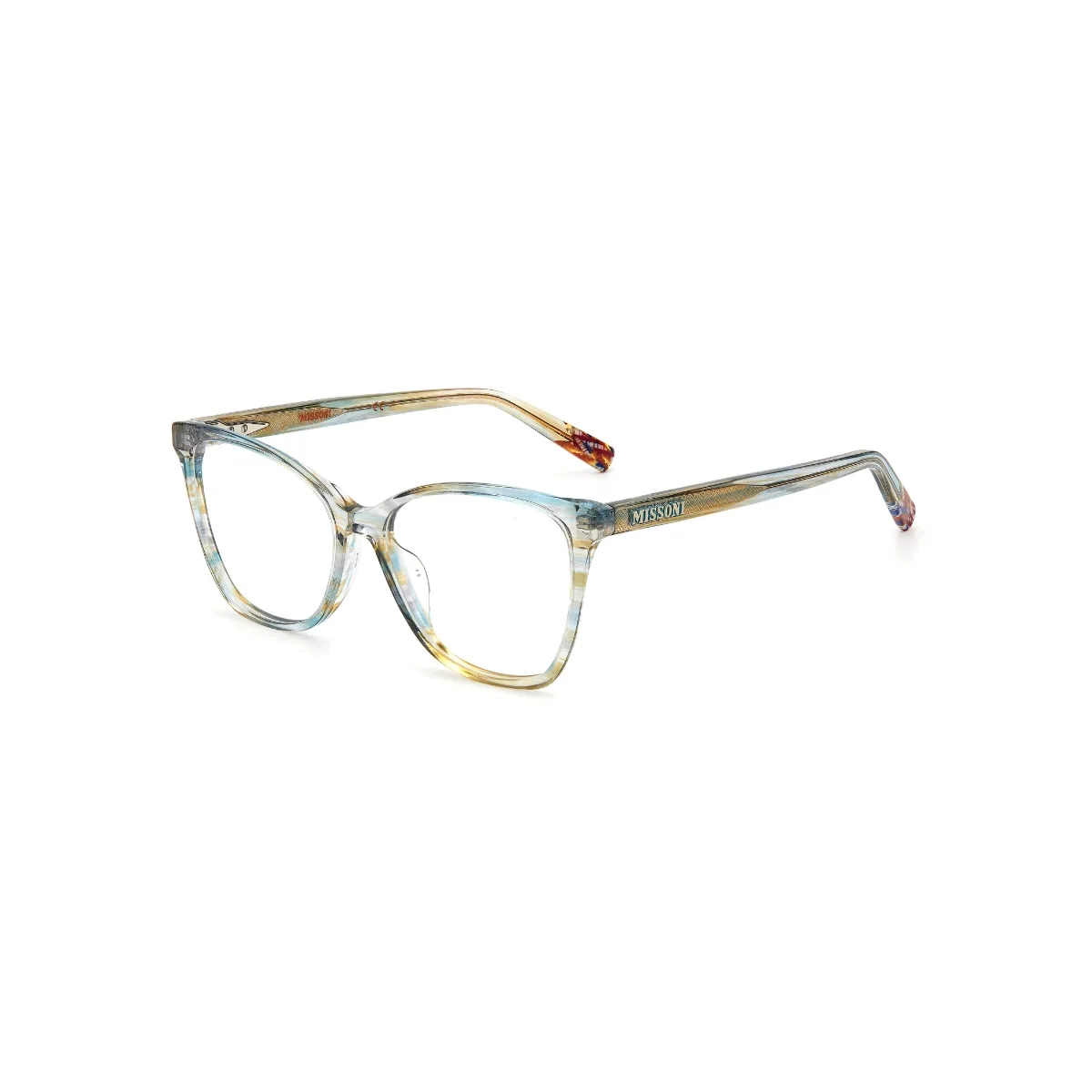 Óculos de Grau Missoni MIS 0013 JUR 5316 R Acetato Azul Mesclado Transparente