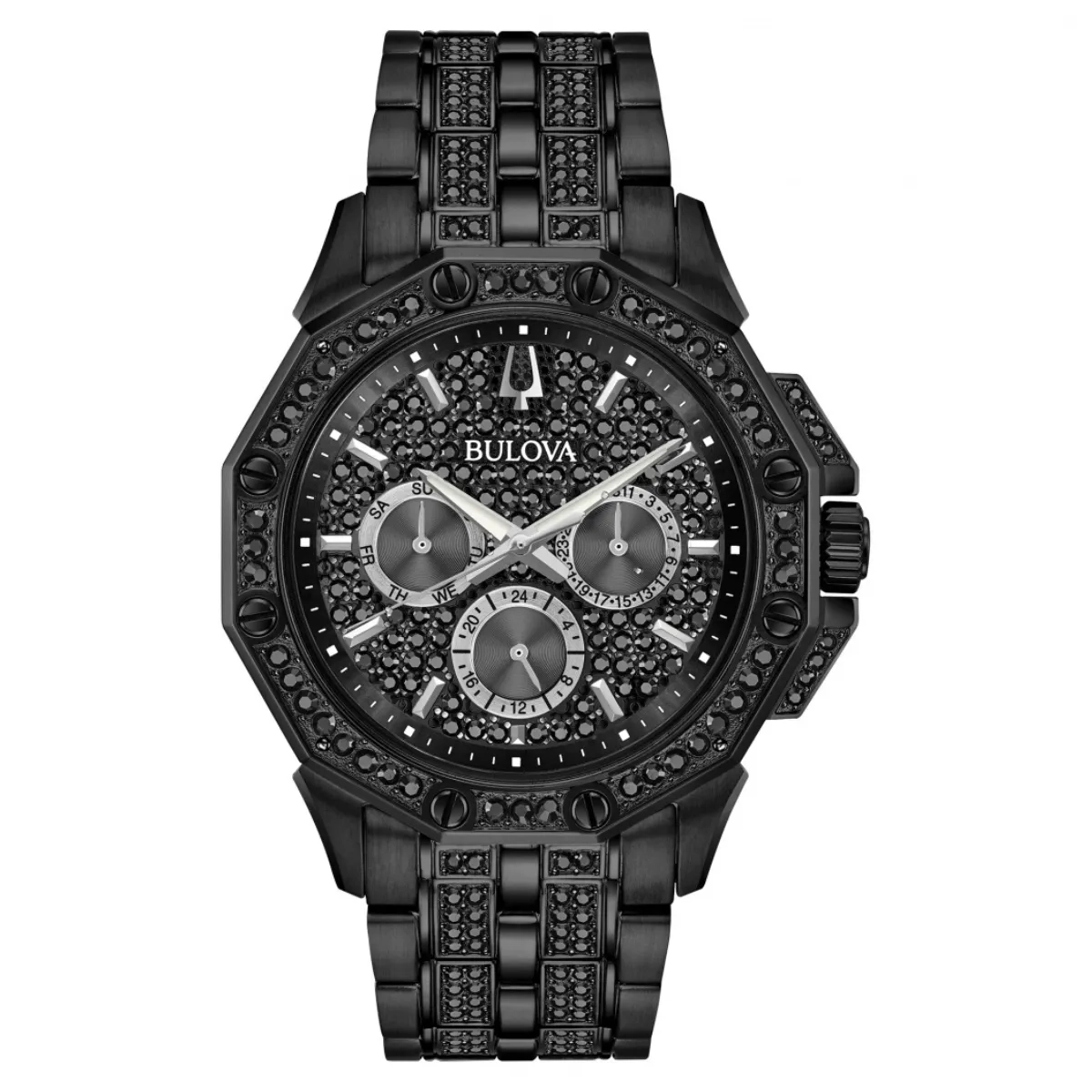 Relógio Bulova Octava Crystal Multifunção Masculino - 98C134N Preto