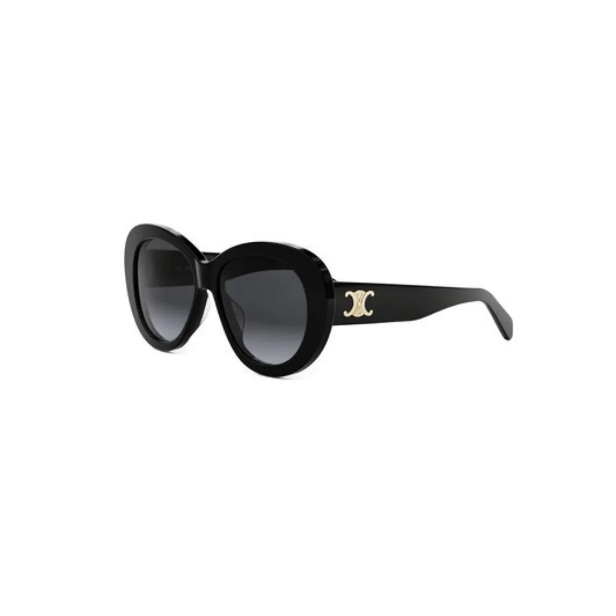 Óculos de Sol Celine Triomphe CL40317U_5501B Acetato Preto com lentes na cor Cinza Degradê