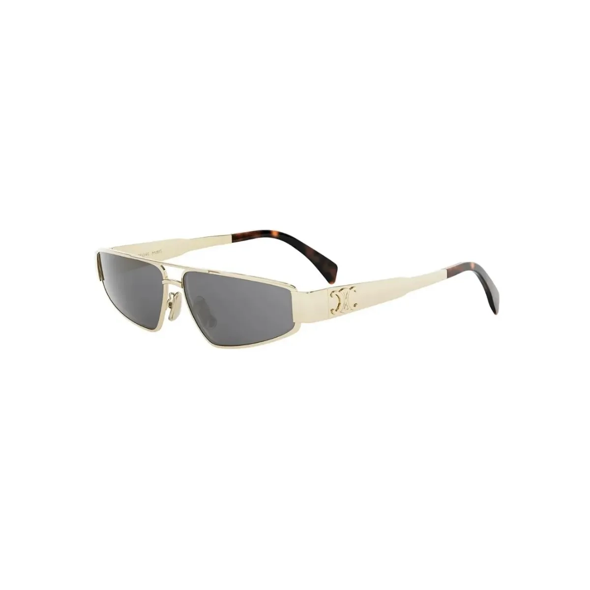 Óculos de Sol Celine Triomphe CL40318U_5930A Metal Dourado com lentes na cor Cinza